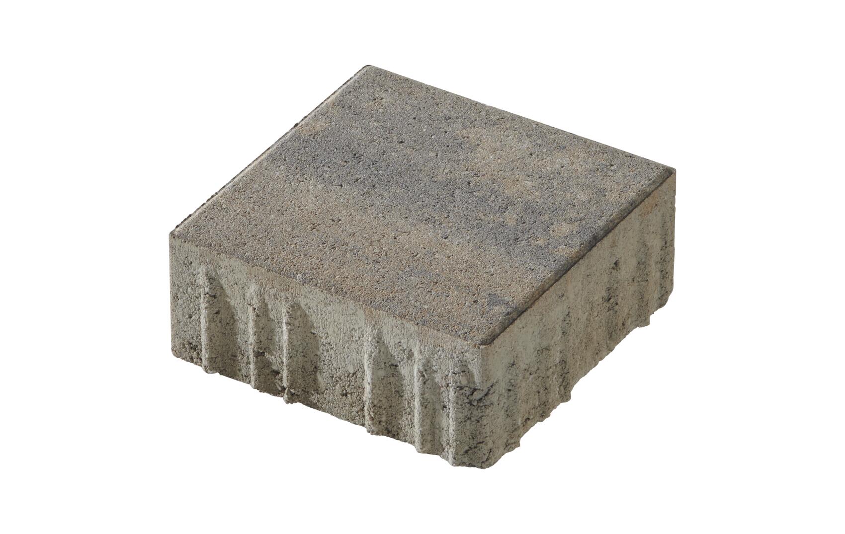 Quadratischer Betonpflasterstein in Grau für den Außenbereich, ideal für Gehwege und Terrassen.