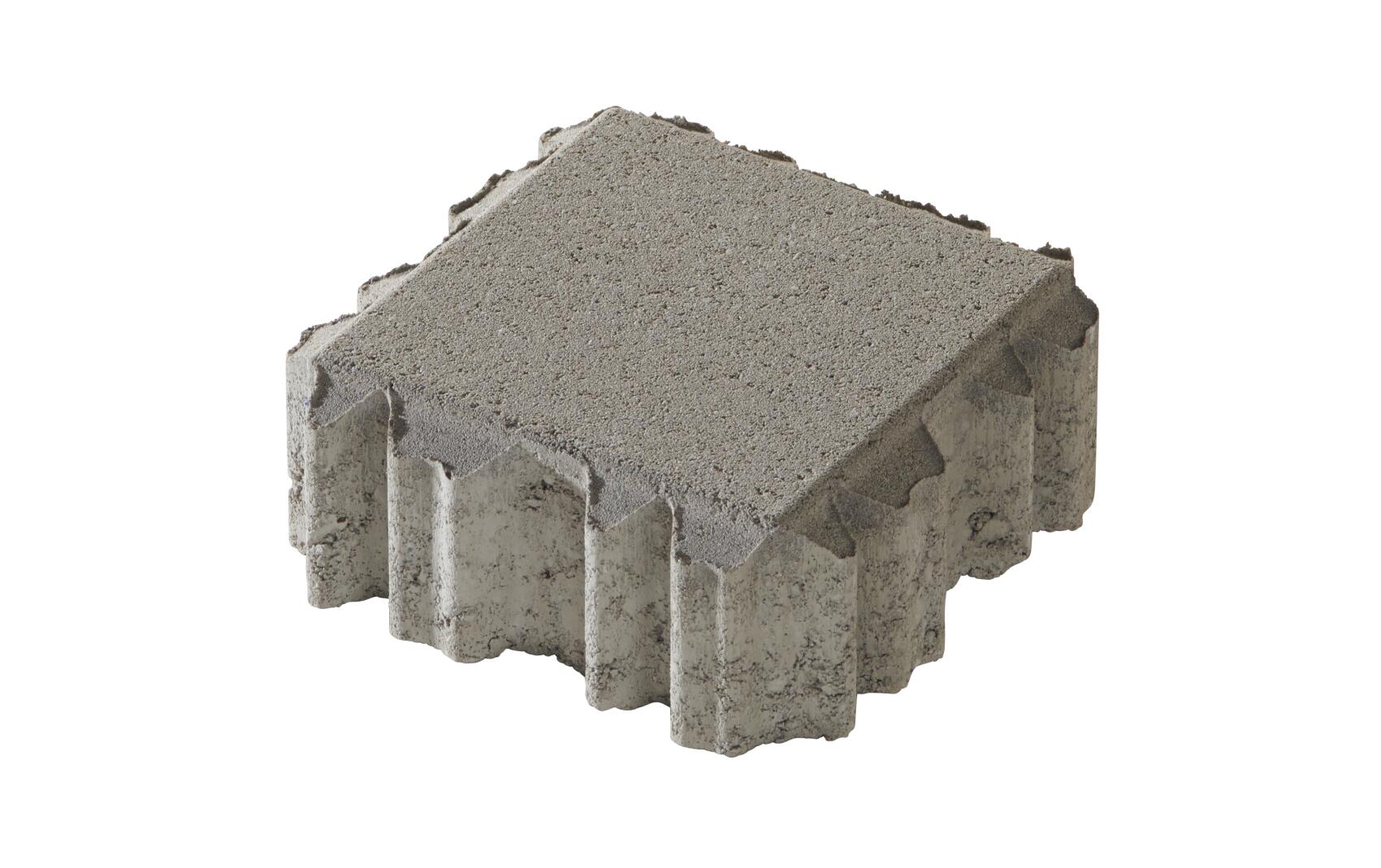 Betonpflasterstein für Außenflächen Grauer Betonpflasterstein mit unregelmäßigen Kanten für Terrassen und Gehwege