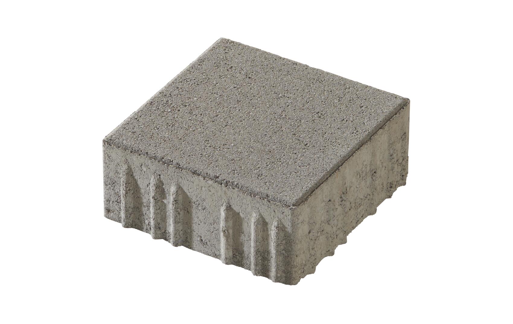 Nahaufnahme eines grauen Betonsteins mit strukturierten Kanten, ideal für Bauprojekte